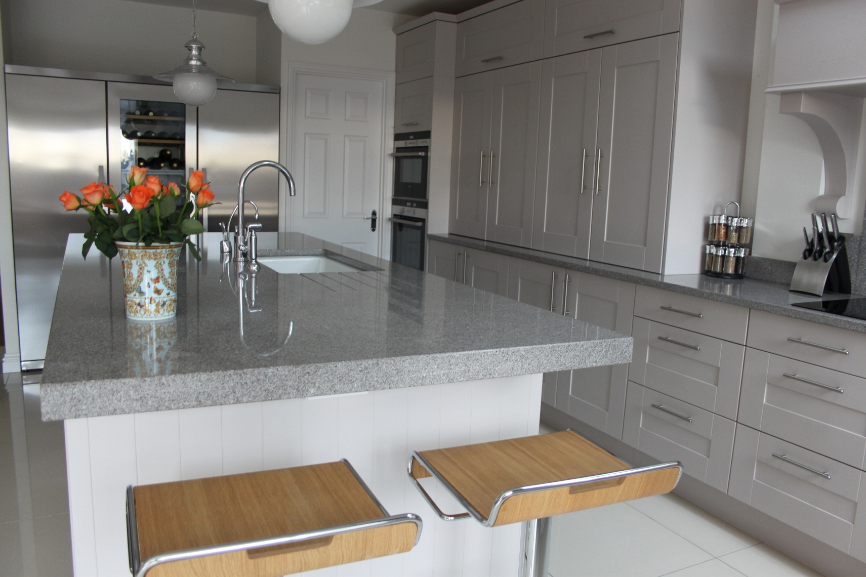 Grey natural stone kitchen worktop in St Albans