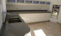 L - shape quartz composite kitchen worktop