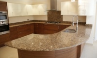 U - shape natural stone kitchen worktop